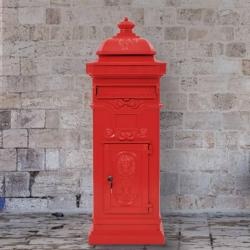 Bo&icirc;te aux lettres &agrave; pilier Aluminium Vintage antirouille Rouge