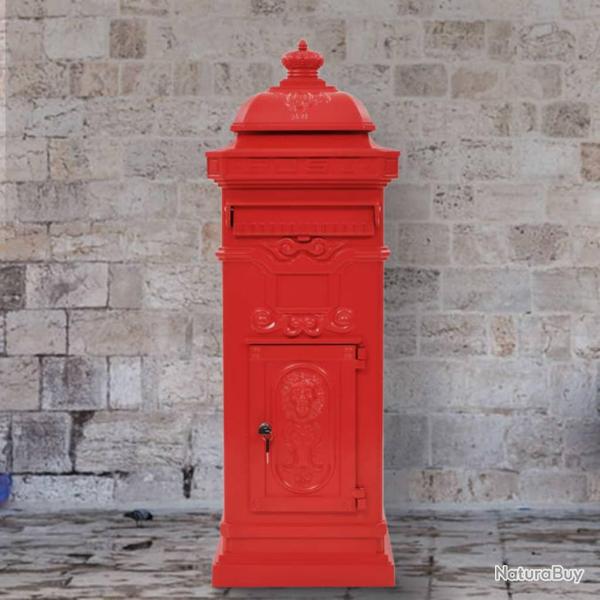 Bo�te aux lettres � pilier Aluminium Vintage antirouille Rouge