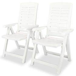 lot de 2 Chaises inclinables de Plastique Blanc