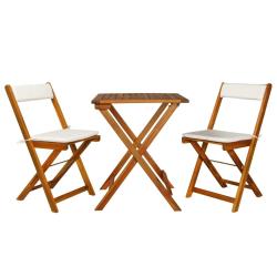 | Salons de | avec coussin Pliable 2 pcs Teinte bois chaud