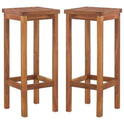 Tabourets de bar lot de 2 bois d'acacia massif
