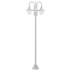 Lampadaire de E27 220 cm Aluminium 3 lanternes Blanc