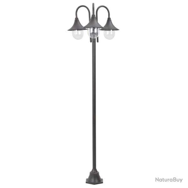 Lampadaire de E27 220 cm Aluminium 3 lanternes Bronze