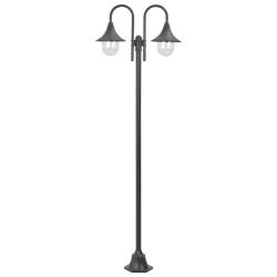 Lampadaire de E27 220 cm Aluminium 2 lanternes Bronze