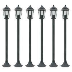 Lampe de &agrave; piquet 6 pcs E27 110 cm Aluminium Vert fonc&eacute;