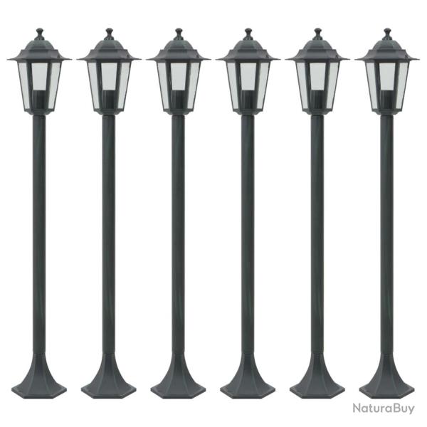 Lampe de � piquet 6 pcs E27 110 cm Aluminium Vert fonc�