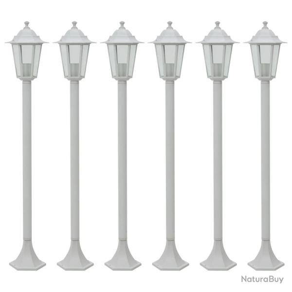 Lampe de � piquet 6 pcs E27 110 cm Aluminium Blanc