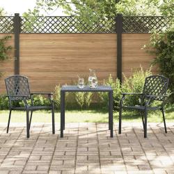 Chaises empilables d'ext&eacute;rieur lot de 2 acier anthracite