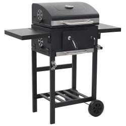 Gril de barbecue au charbon de bois et &eacute;tag&egrave;re inf&eacute;rieure Noir