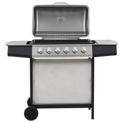 Barbecue au gaz avec 6 zones de cuisson Inox Argent&eacute;