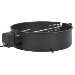 Kit d'anneau de r&ocirc;tissoire de barbecue 57 cm Noir