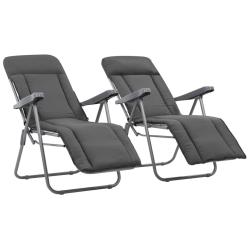 Chaises pliables de avec coussins lot de 2 Gris