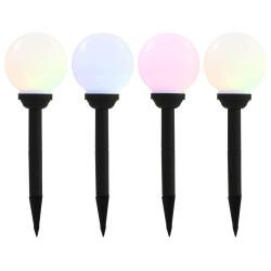 Lampe solaire sph&eacute;rique LED de 4 pcs 15 cm RVB