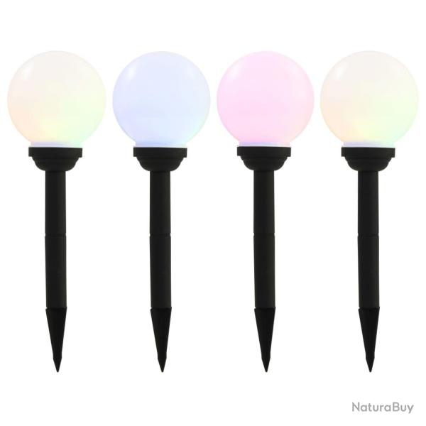 Lampe solaire sph�rique LED de 4 pcs 15 cm RVB