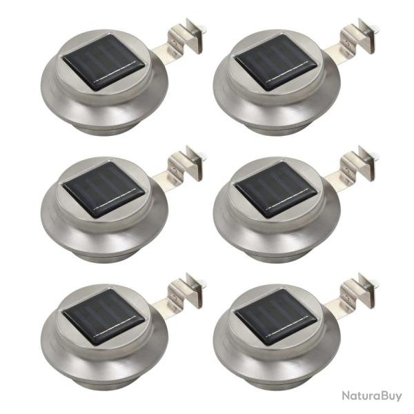 Lampe solaire � LED ronde d'ext�rieur 6 pcs 12 cm Blanc