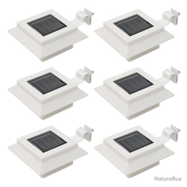 Lampe solaire � LED carr�e d'ext�rieur 6 pcs 12 cm Blanc