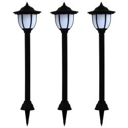 Lampe solaire &agrave; LED d'ext&eacute;rieur 3 pcs Noir