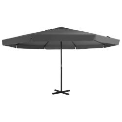 Parasol d'ext&eacute;rieur avec m&acirc;t en aluminium 500 cm anthracite