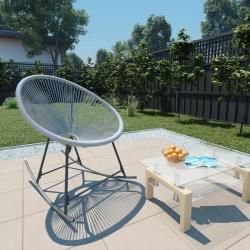 Chaise &agrave; bascule d'ext&eacute;rieur forme de lune Gris R&eacute;sine tress&eacute;e