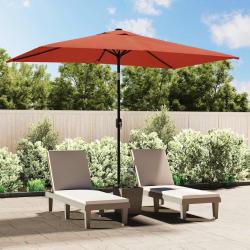 Parasol d'ext&eacute;rieur avec m&acirc;t en m&eacute;tal 300x200 cm terre cuite