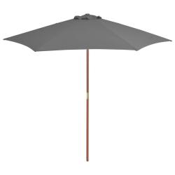 Parasol d'ext&eacute;rieur avec m&acirc;t en bois 270 cm Anthracite