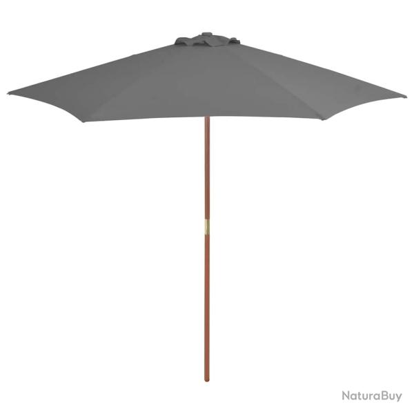Parasol d'ext�rieur avec m�t en bois 270 cm Anthracite