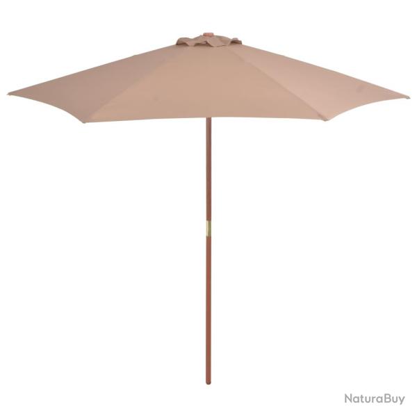 Parasol d'ext�rieur avec m�t en bois 270 cm taupe