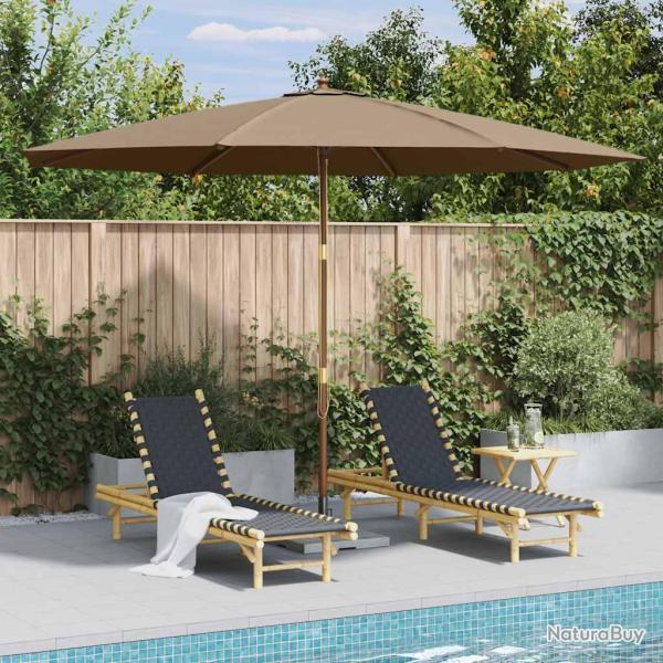 Parasol d'ext�rieur avec m�t en bois 350 cm Taupe