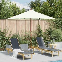 Parasol d'ext&eacute;rieur avec m&acirc;t en bois 150x200 cm Sable