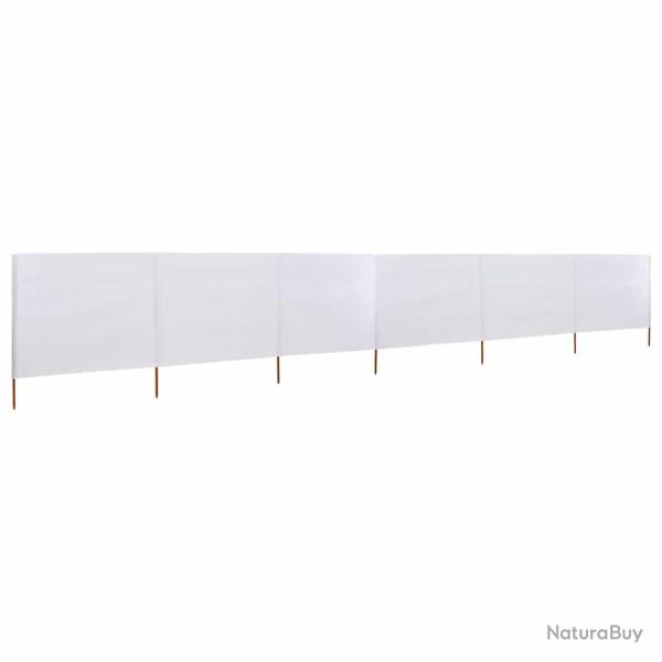 Paravent 6 panneaux Tissu 800 x 80 cm Blanc