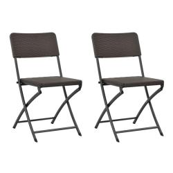 Chaises pliables de lot de 2 PEHD et acier