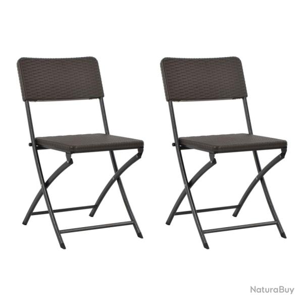 Chaises pliables de lot de 2 PEHD et acier