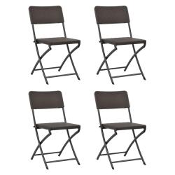 Chaises pliables de lot de 4 PEHD et acier
