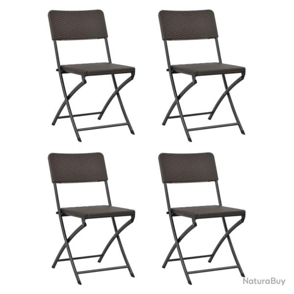 Chaises pliables de lot de 4 PEHD et acier