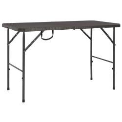Table de pliante Marron 120x60x74cm PEHD Aspect de rotin