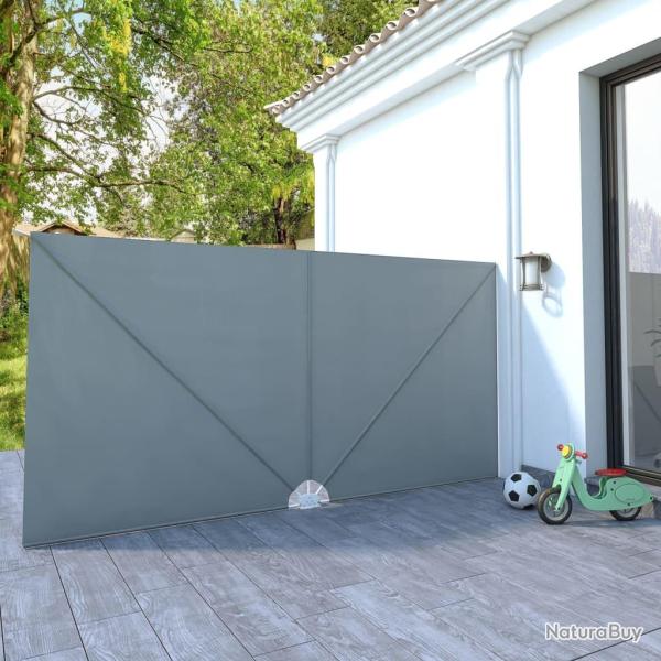 Auvent lat�ral pliable de terrasse Gris 400 x 200 cm