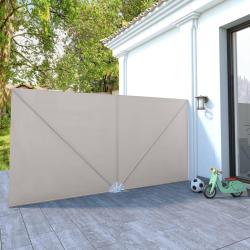 Auvent lat&eacute;ral pliable de terrasse Cr&egrave;me 400 x 200 cm