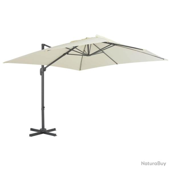 Parasol de d�port� avec m�t en aluminium 300 x 300 cm Sable