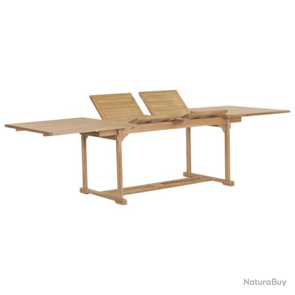 Table extensible de 180-280x100x75 cm Teck solide