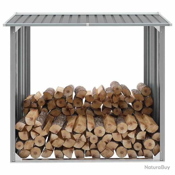 Abri de stockage de bois Acier galvanis� 172x91x154 cm Gris