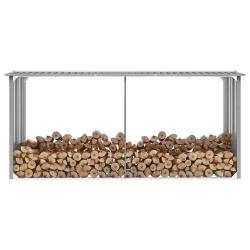 Abri de stockage de bois Acier galvanis&eacute; 330x92x153 cm Gris