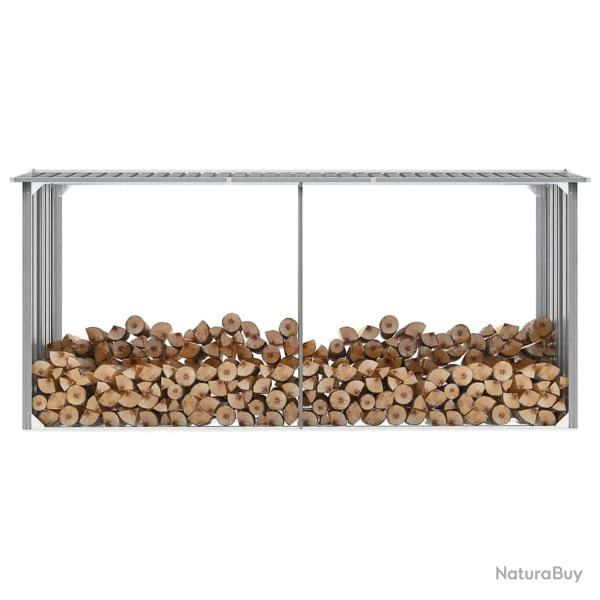 Abri de stockage de bois Acier galvanis� 330x92x153 cm Gris