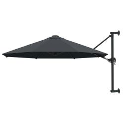 Parasol mural avec m&acirc;t m&eacute;tallique 300 cm Anthracite
