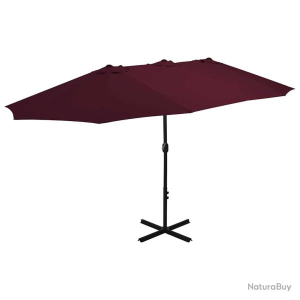 Parasol d'ext�rieur avec m�t en aluminium, rouge bordeaux, pour la terrasse