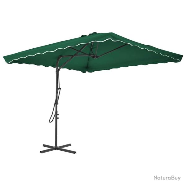 Parasol d'ext�rieur avec m�t en acier 250x250 cm vert