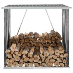 Abri de stockage de bois Acier galvanis&eacute; 163x83x154 cm Gris