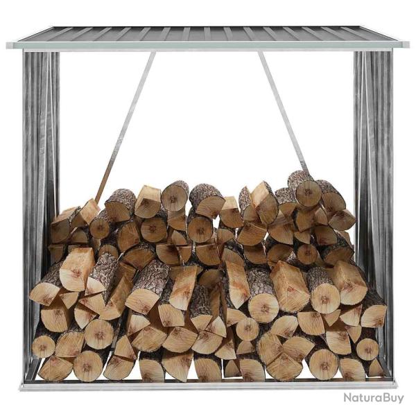 Abri de stockage de bois Acier galvanis� 163x83x154 cm Gris