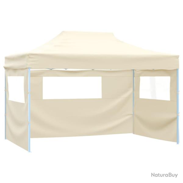 Tente pliable avec 3 parois 3 x 4,5 m Cr�me