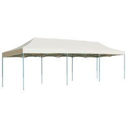 Tente de r&eacute;ception pliable escamotable 3x9 m cr&egrave;me