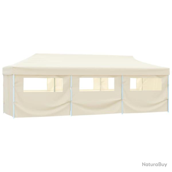 Tente de r�ception pliable avec 8 parois 870x291x315 cm Blanc cass�